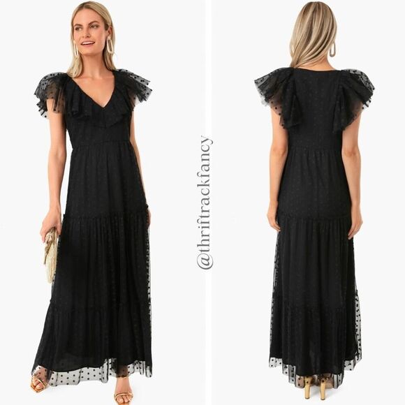Tuckernuck Dresses & Skirts - Tuckernuck Dress Giselle Onyx Tulle Mesh Formal Maxi Gown Black Size L